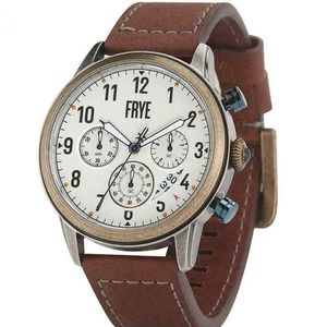 Frye Graham Chronograph Watch Cognac Leather Strap